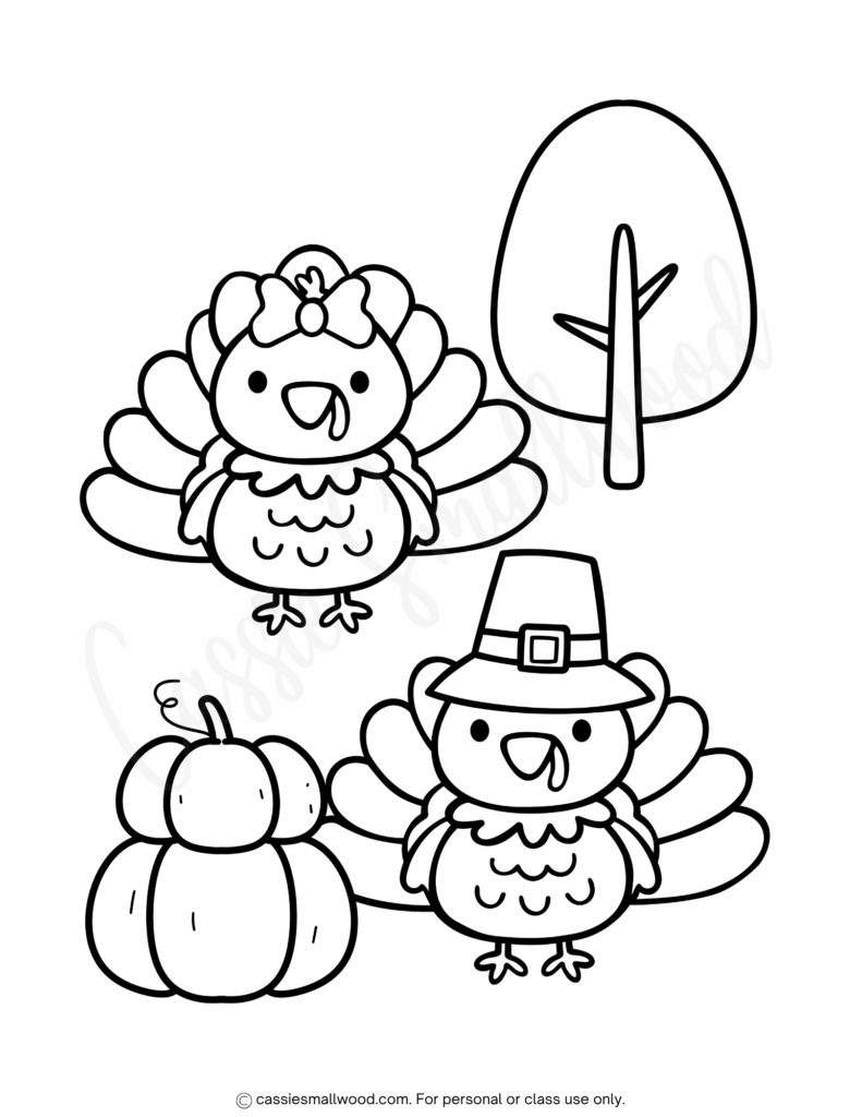 24 Cute Turkey Coloring Pages - Cassie Smallwood intended for Free Printable Thanksgiving Coloring Pages Preschool