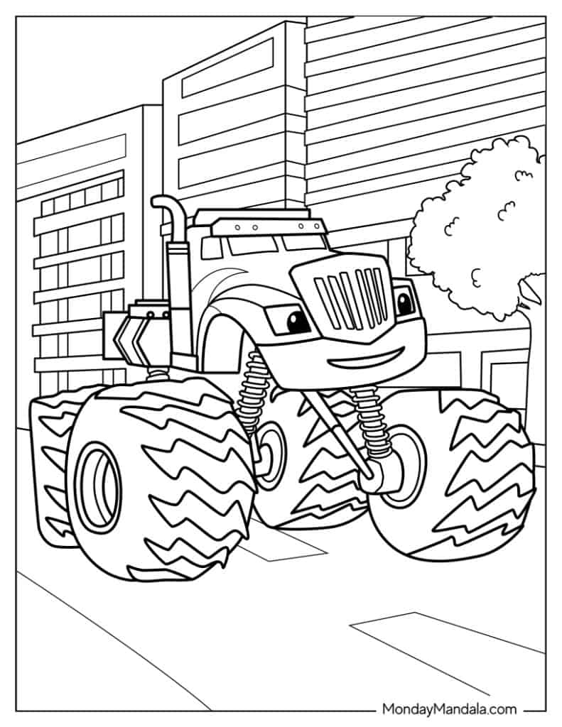 26 Blaze And The Monster Machine Coloring Pages (Free) throughout Blaze Colouring Pages Printable