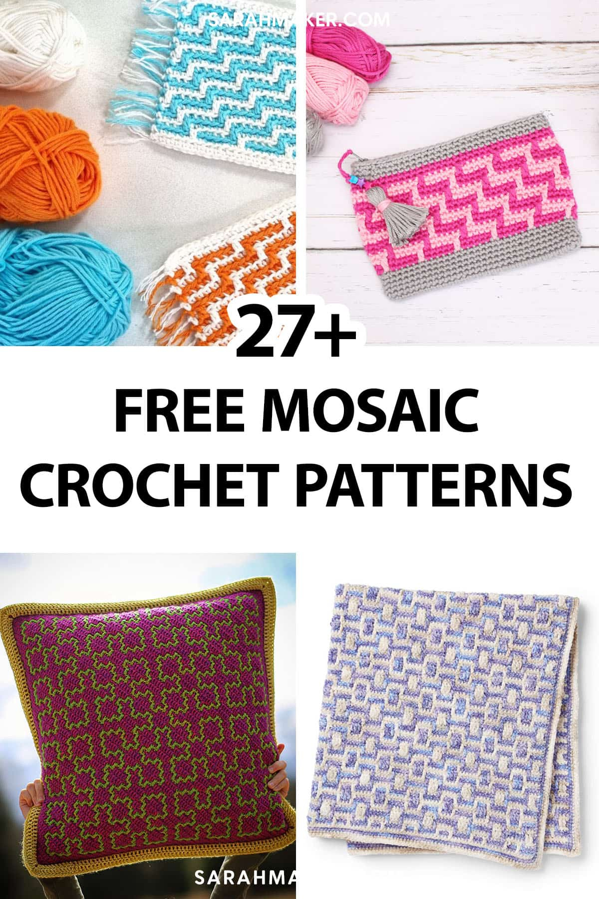 27 Free Mosaic Crochet Patterns (For All Skill Levels!) - Sarah Maker inside Free Printable Mosaic Crochet Patterns