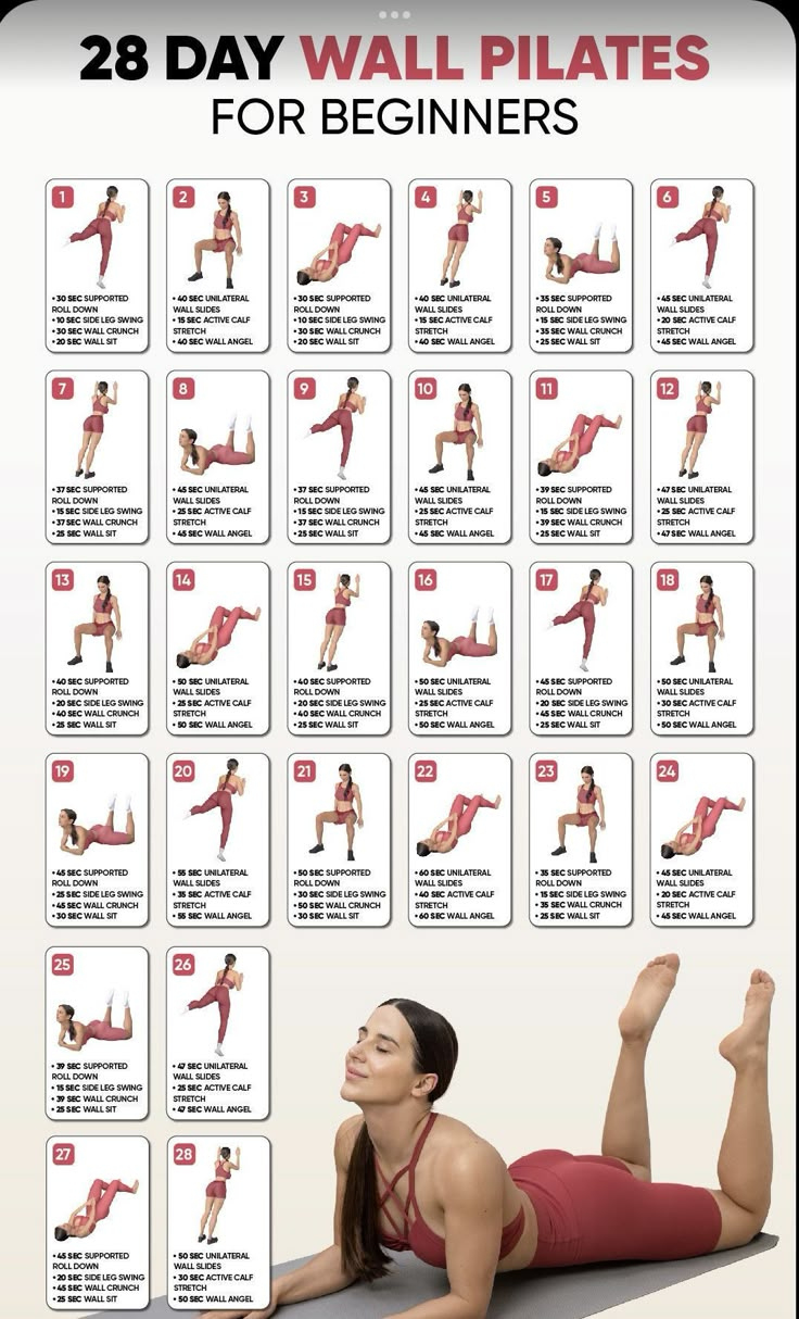 28 Day Wall Pilates Challenge: Get Ready For Summer for 28 Day Wall Pilates Challenge Free Printable