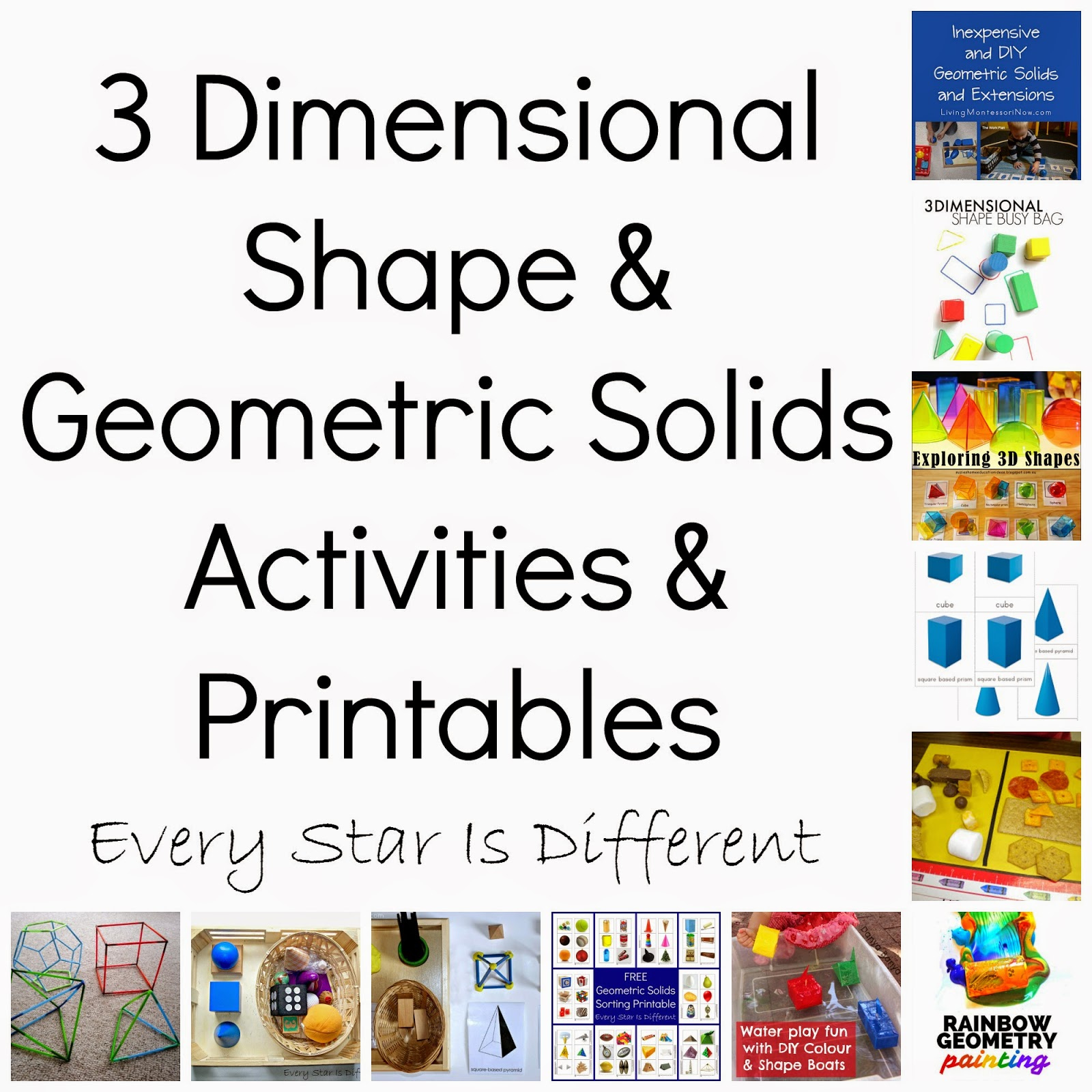 3 Dimensional Shapes Activities &amp;amp; Printables - Every Star Is Different pertaining to Geometric Solids Montessori Free Printables