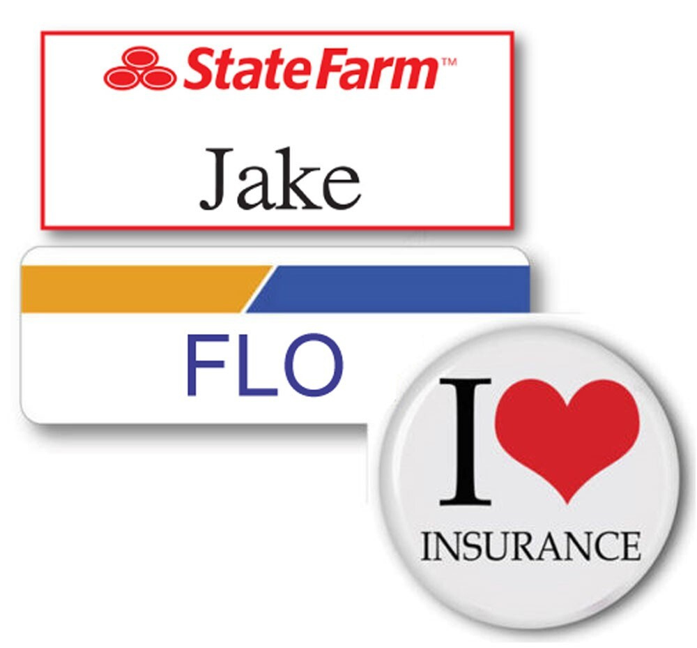 3 Piece Jake State Farm &amp;amp; Flo Progressive Name Badge Halloween with Jake From State Farm Name Tag Printable Free