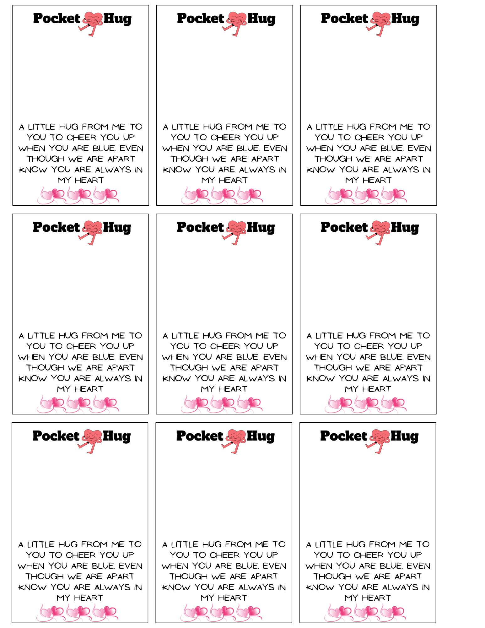 3 Pocket Hug Poems Printable Pdf File Instant Download regarding Pocket Hug Poem Printable Free