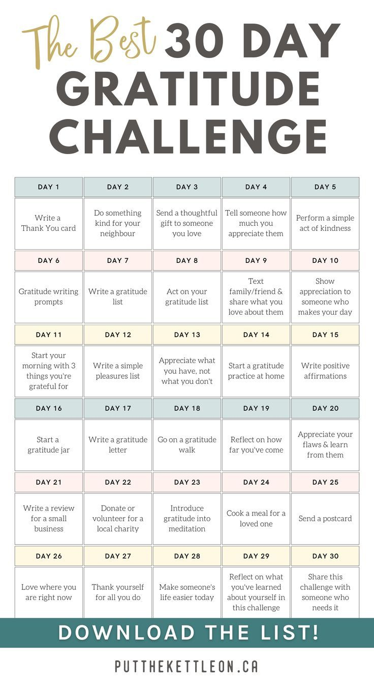 30 Day Gratitude Challenge + Free Pdf Printable inside Printable 30 Day Gratitude Challenge