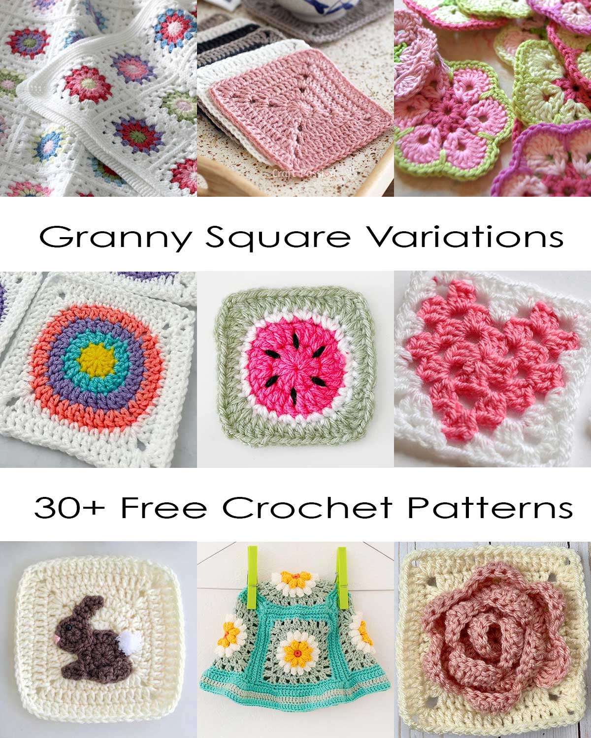 31 Unique Crochet Granny Square Patterns • Craft Passion with Free Printable Crochet Granny Square Patterns