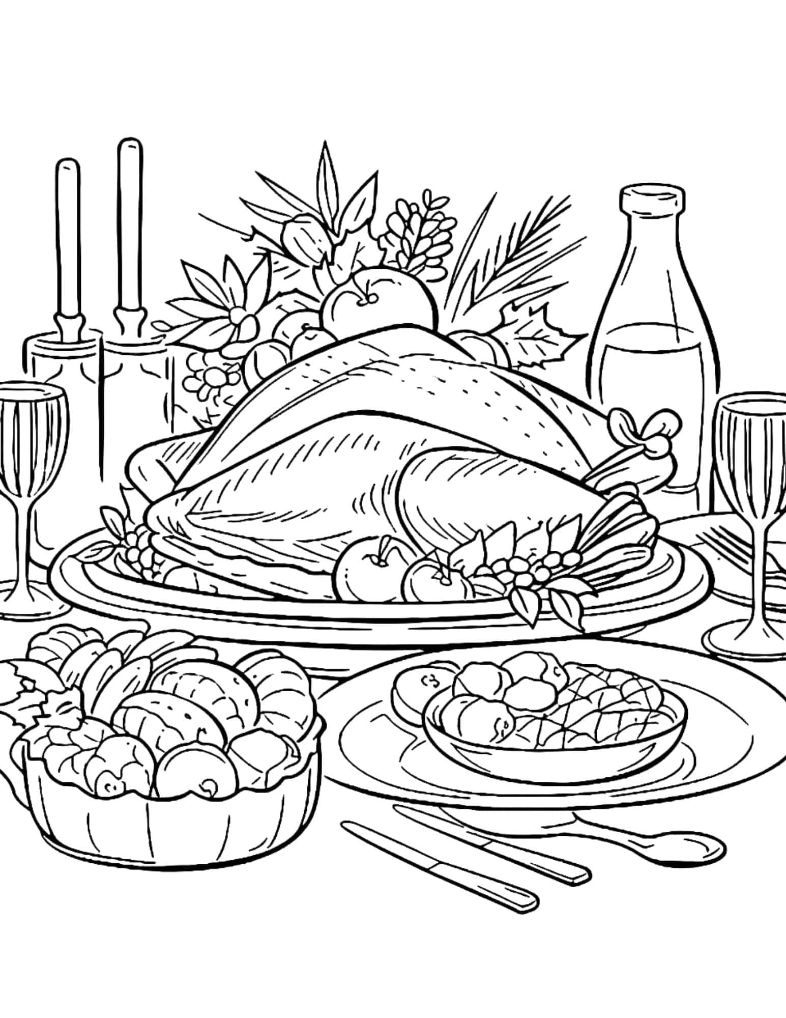 32 Thanksgiving Coloring Pages For Kids And Adults - Our Mindful Life intended for Thanksgiving Food Coloring Pages Printables