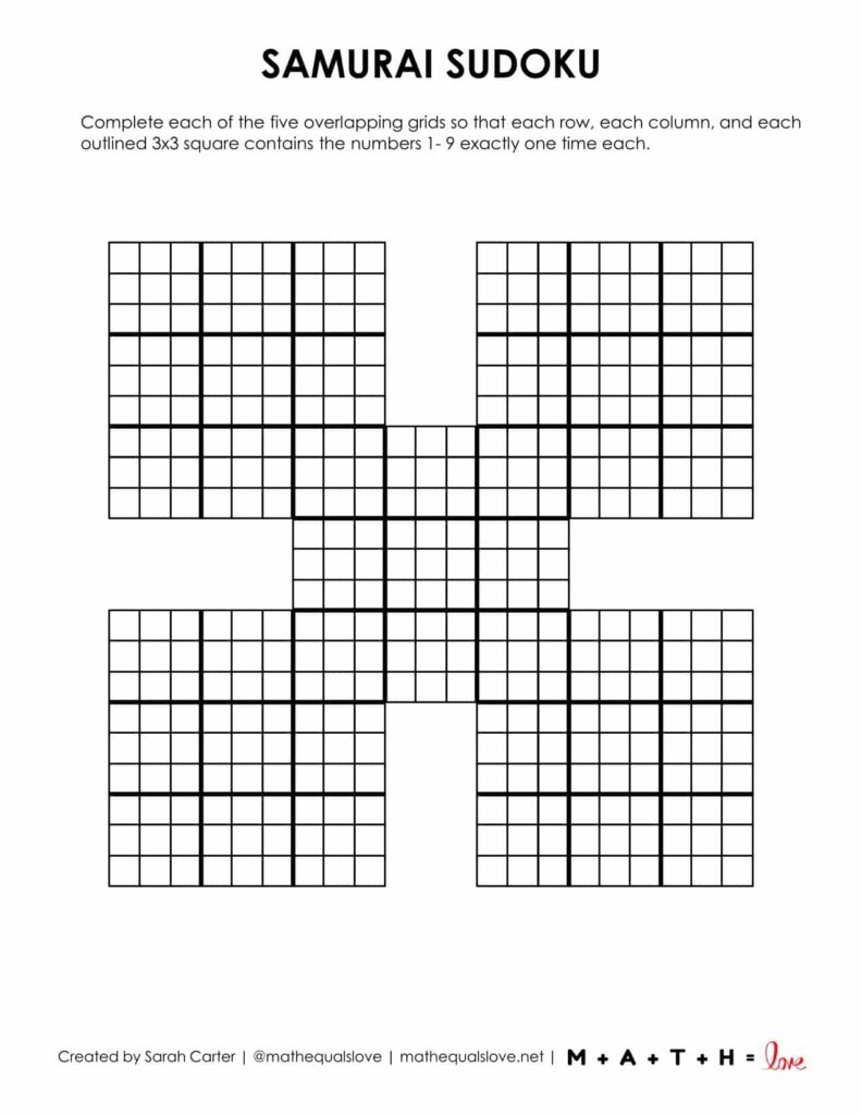 36 Free Samurai Sudoku Printable Puzzles (Pdf) regarding Free Printable Samurai Sudoku Puzzles