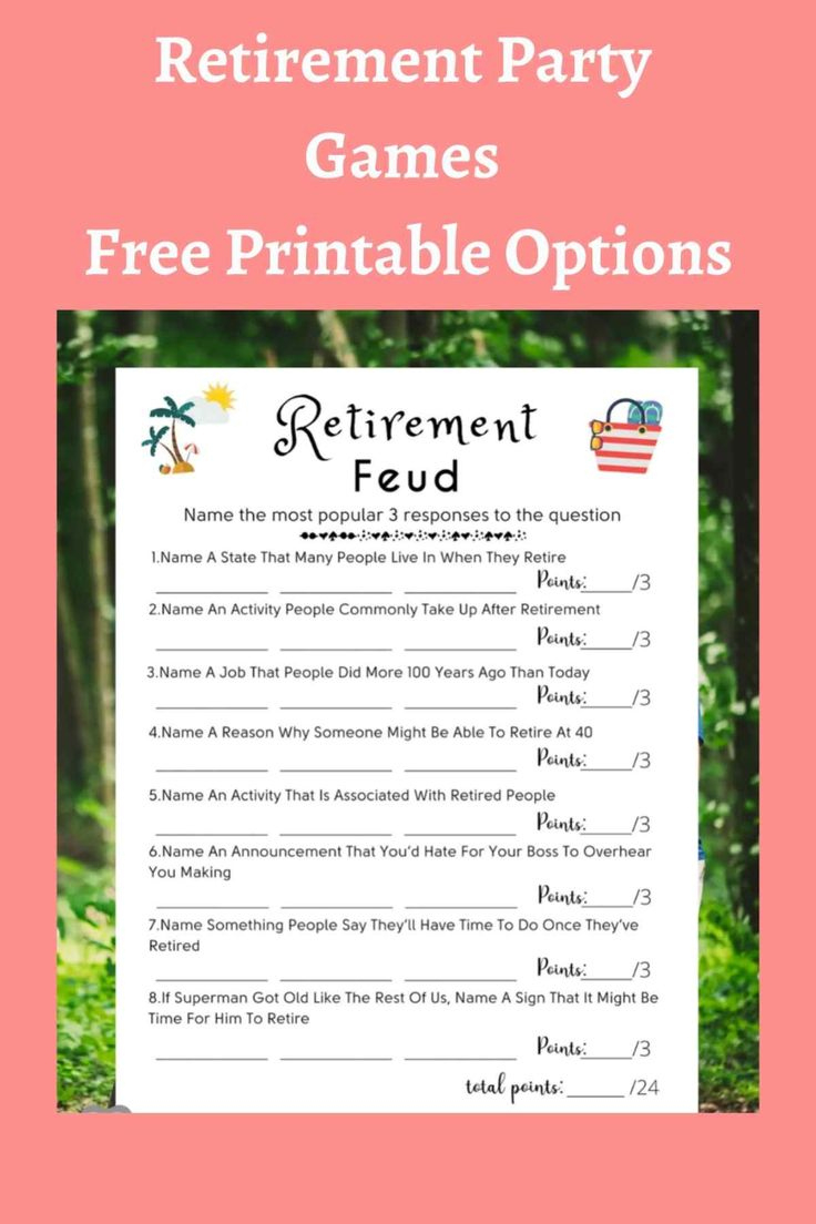 37 Retirement Party Games Free Printable Options - Fun Party Pop inside Free Printable Retirement Games