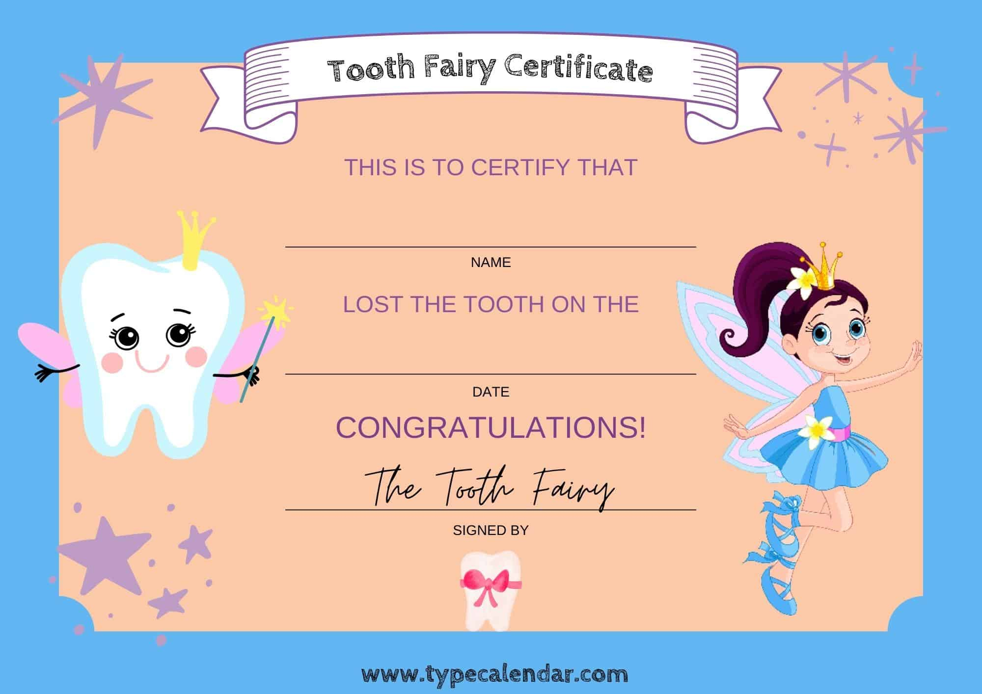 39+ Free Printable Tooth Fairy Certificate Templates [Pdf] pertaining to Free Printable Tooth Fairy