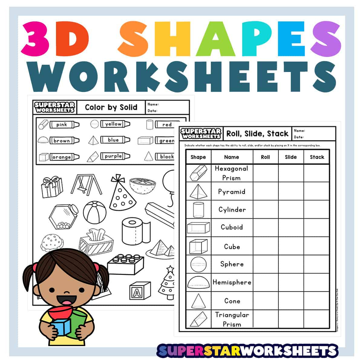 3D Shapes Worksheets - Superstar Worksheets intended for Free Printable Assessment For Shapes
