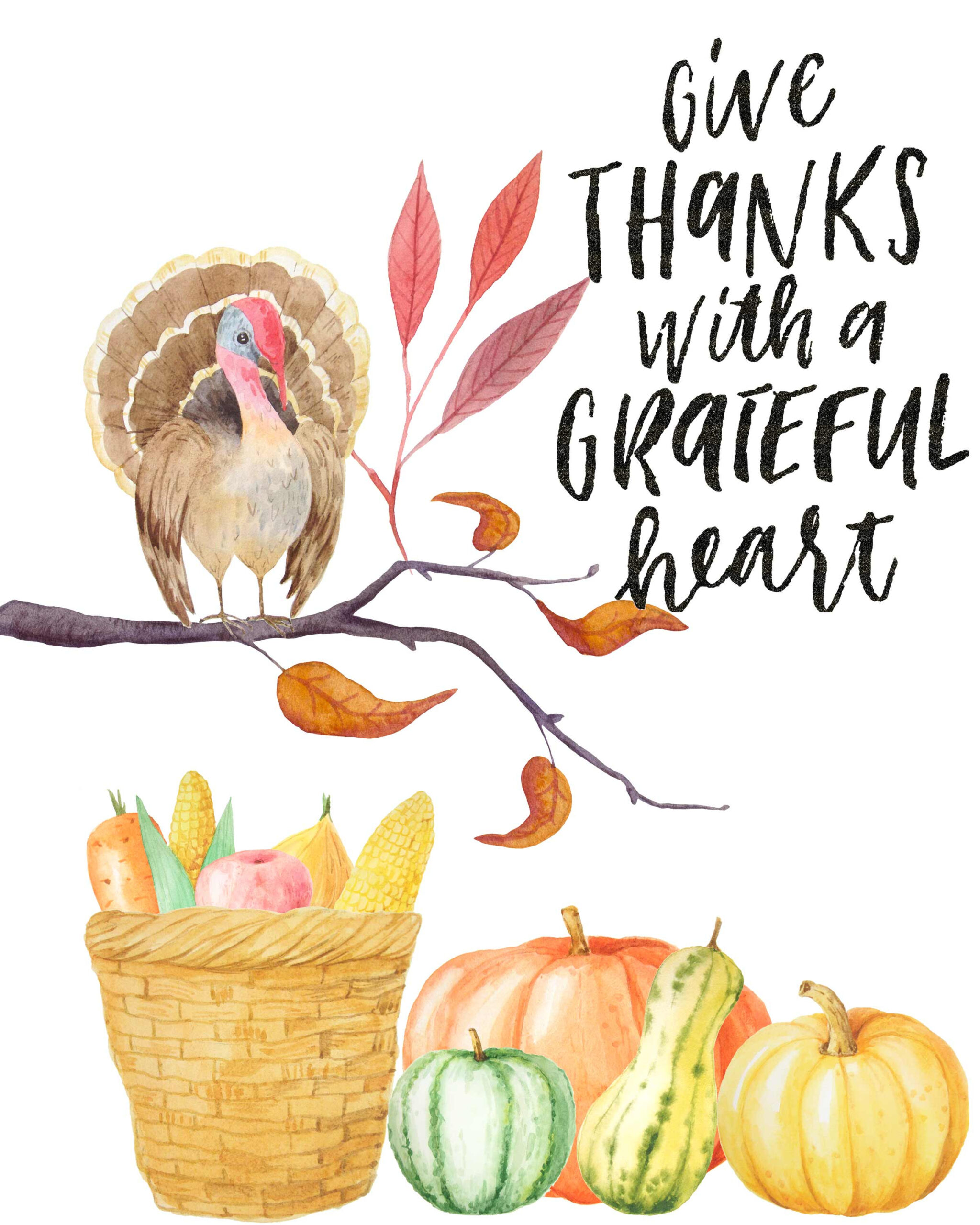 4 Gorgeous Free Printable Thanksgiving Wall Art Designs with regard to Free Printable Thanksgiving Pictures