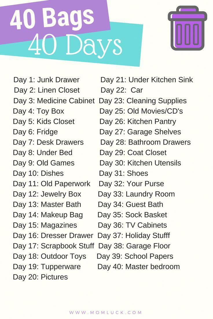 40 Bags In 40 Days Free Printable-Take The Challenge intended for 40 Bags In 40 Days Printable