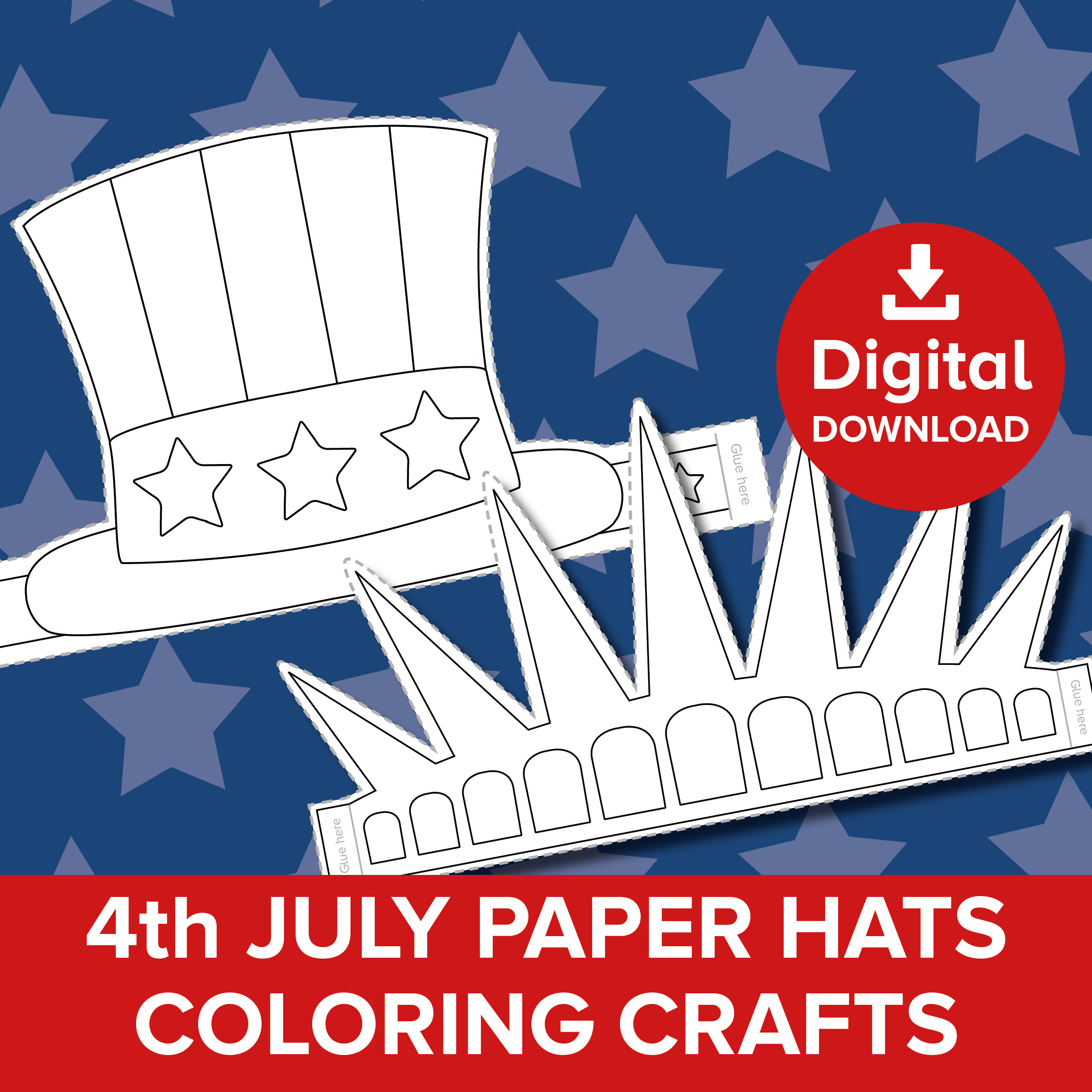 4Th July Paper Hats Craft, Independence Day Celebration Party Hat intended for 4Th Of July Hat Printable