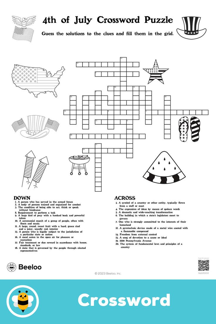 4Th Of July Crossword Puzzle intended for Fourth Of July Crossword Puzzles Printable