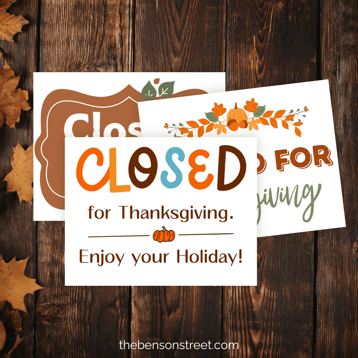 5 Free Printable Closed For Thanksgiving Signs regarding Thanksgiving Office Closed Sign Printable