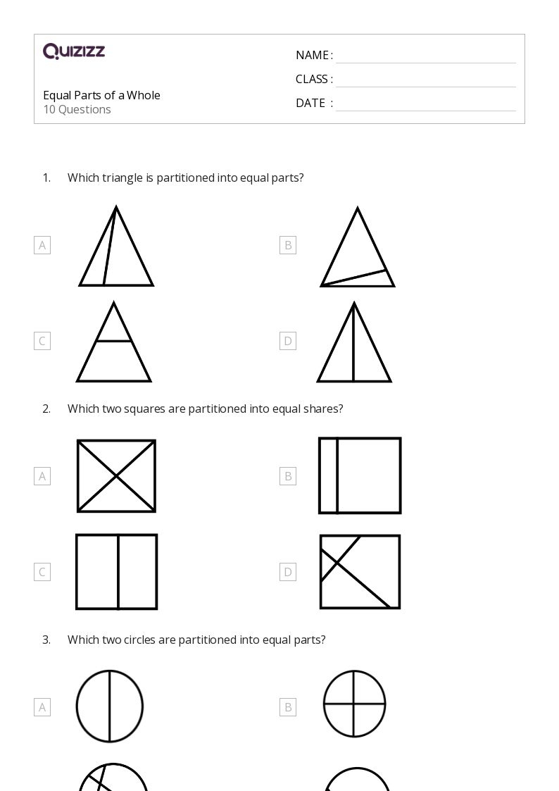 50+ Equal Shares Worksheets On Quizizz | Free &Amp; Printable with regard to Printable Equal Parts Worksheet Printable