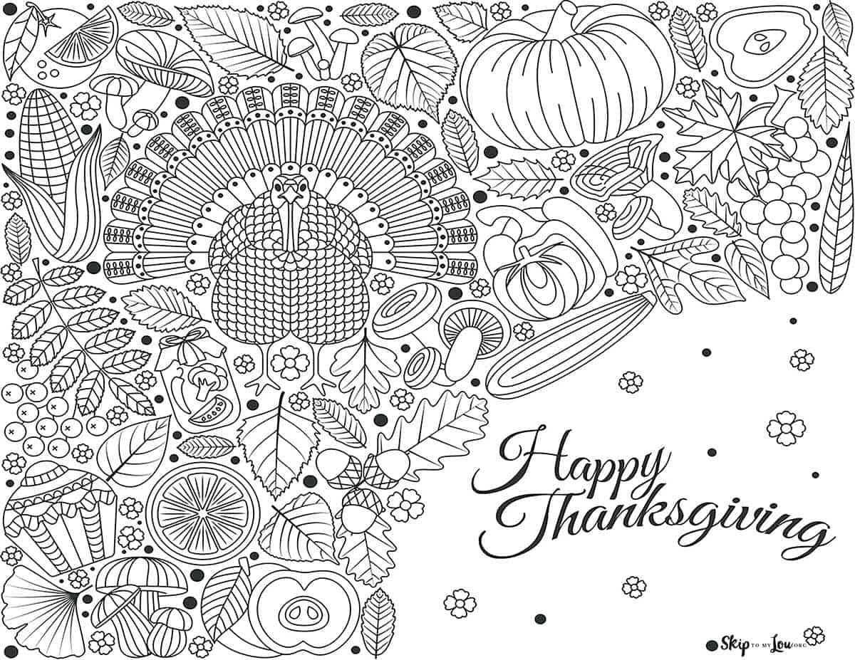 50+ Thanksgiving Coloring Pages | Skip To My Lou intended for Thanksgiving Coloring Pages For Adults Printable Free