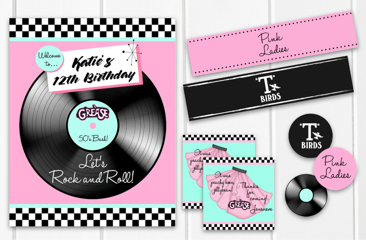 50S Grease Birthday Invitations intended for Free Printable Grease Party Invitations