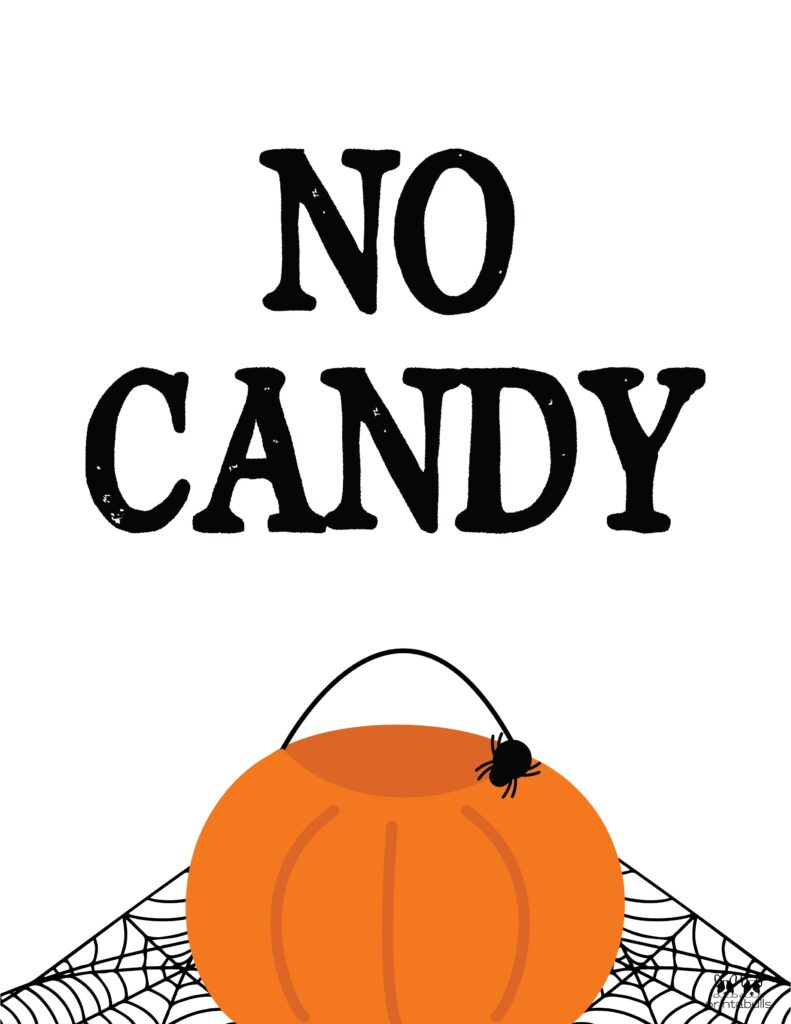 51 Halloween Signs - Free Printables | Printabulls throughout Sorry No Candy Sign Printable