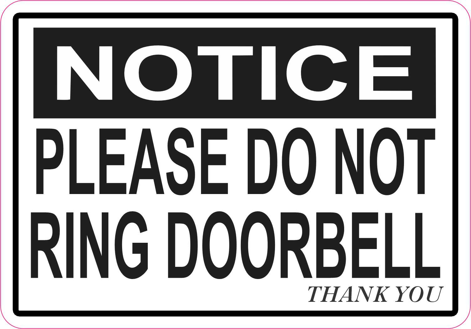 5In X 3.5In Do Not Ring Doorbell Vinyl Sticker Business Sign Door with regard to Please Don T Ring Doorbell Sign Printable