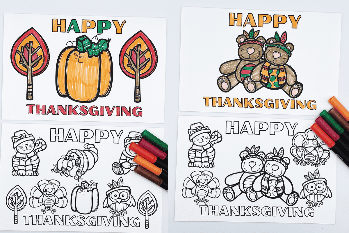 6 Free Printable Thanksgiving Cards To Color For Kids regarding Thanksgiving Cards For Kids Printable
