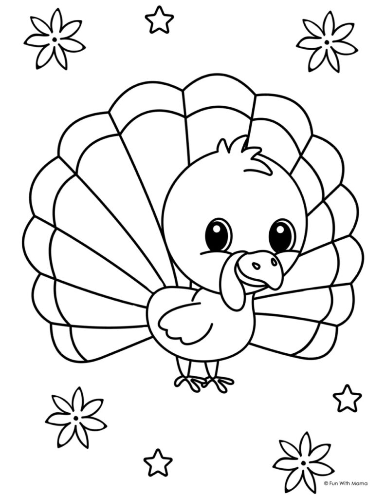 6 Free Turkey Coloring Pages - Fun With Mama throughout Turkey To Color Printable