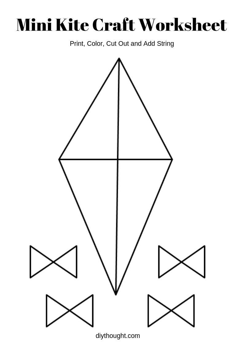 6 Fun Kids Kite Crafts - Diy Thought - Worksheets Library with regard to Free Printable Kite Template