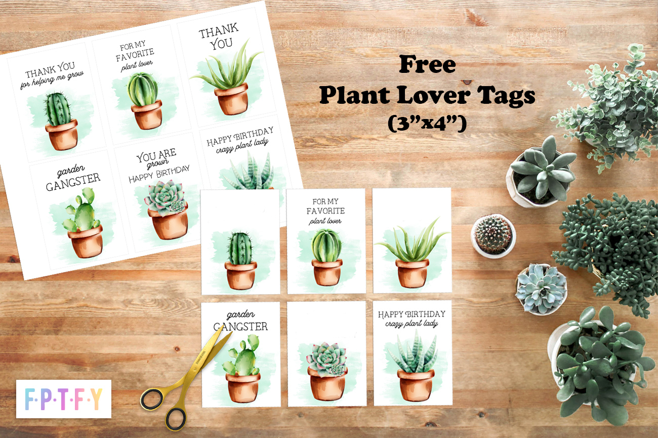 6 Plant Lover Printable Tags - Free Pretty Things For You regarding Free Printable Succulent Gift Tags
