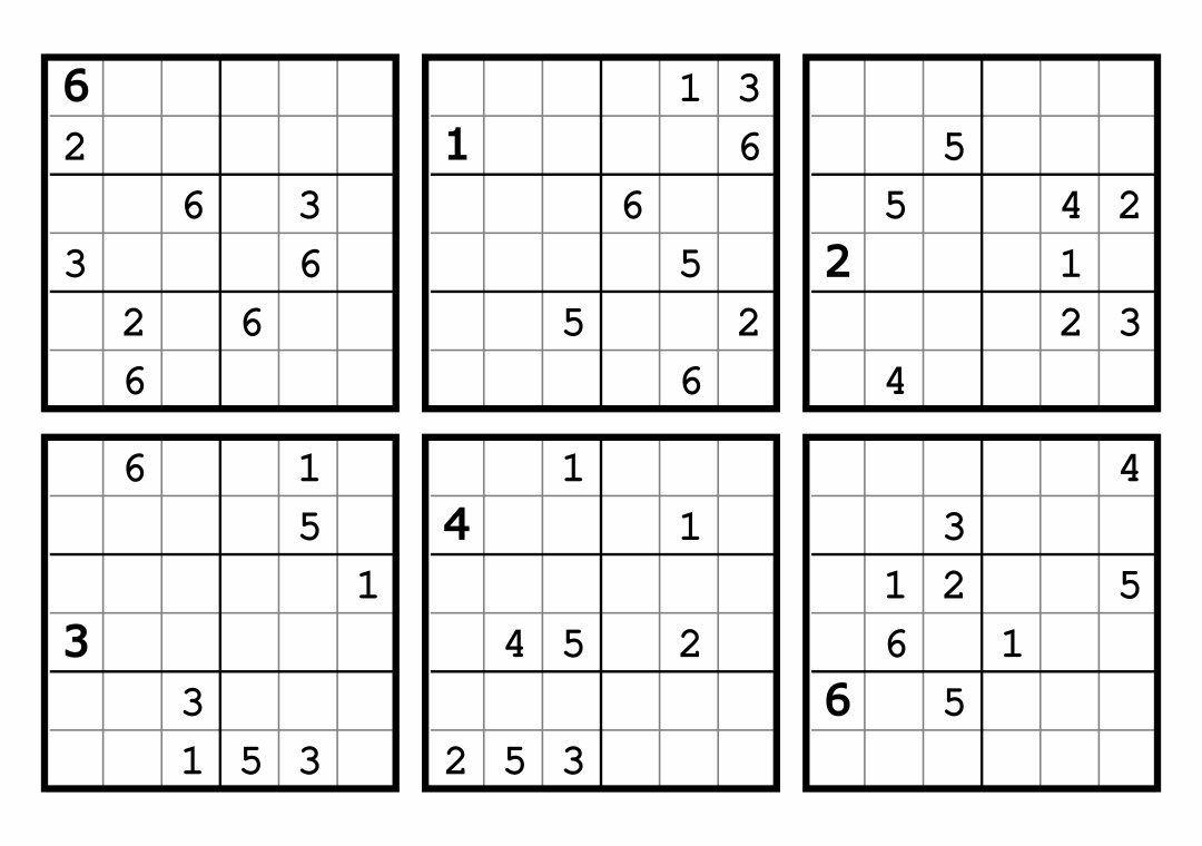 6 X 6 Sudoku - 7 Free Pdf Printables | Printablee - Worksheets Library regarding Sudoku Printable Free 6 Per Page