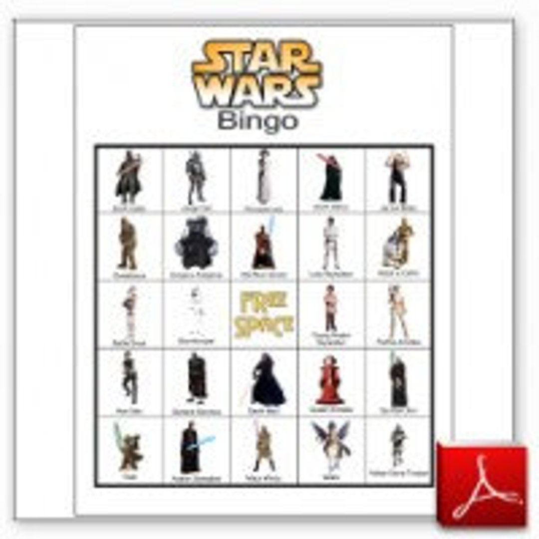 60 Druckbare Star Wars Bingo Karten - Etsy.de within Star Wars Bingo Cards