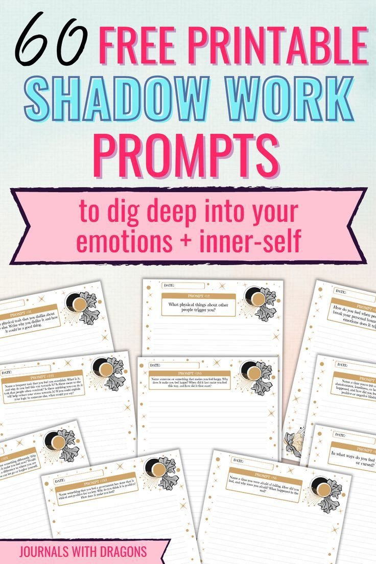 60 Free Printable Shadow Work Journal Prompts For Beginners To in Free Printable Shadow Work Worksheet