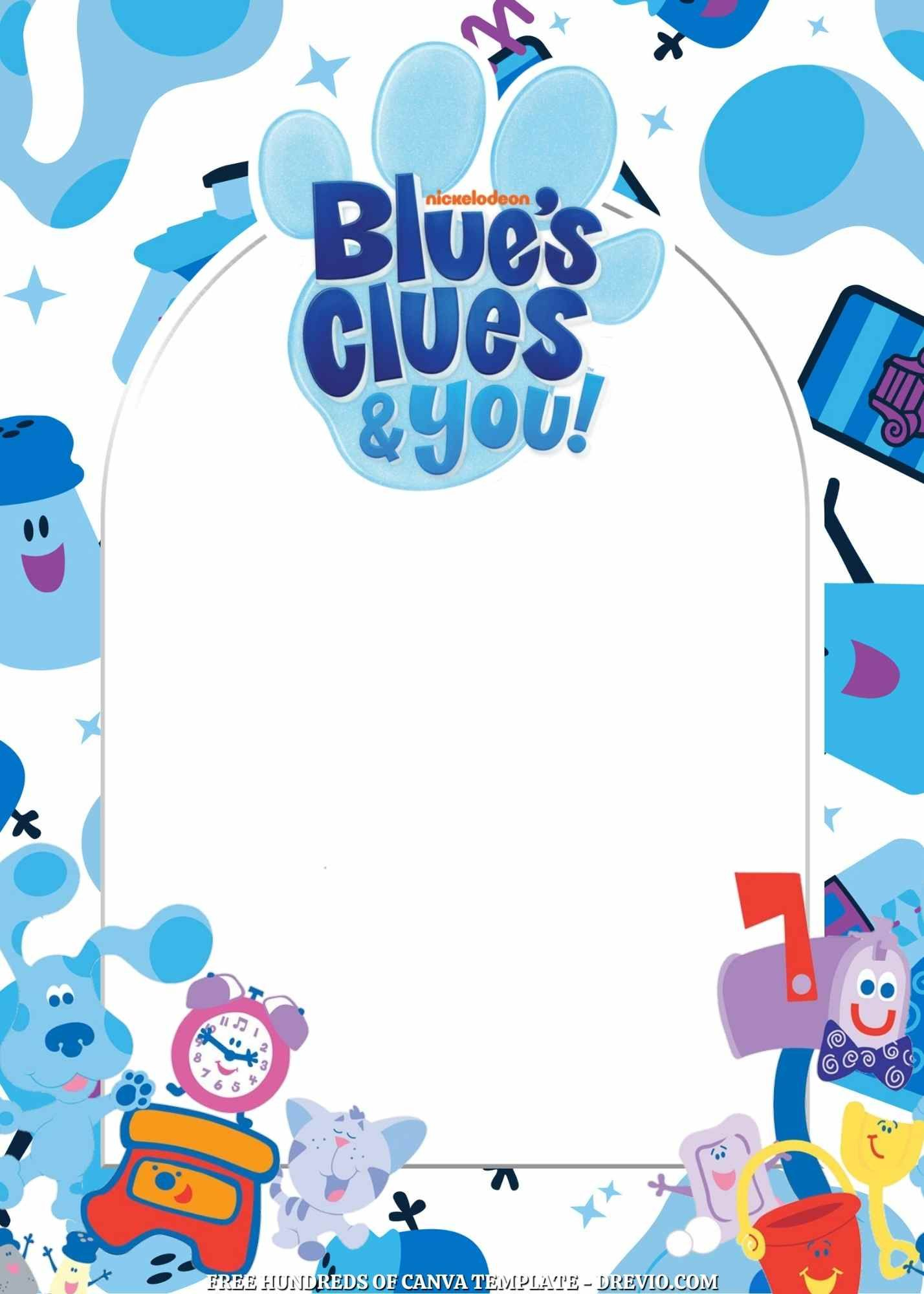 67 Ideas De Pistas De Blue | Las Pistas De Blue, Fiesta De Clue in Free Printable Blues Clues Birthday Invitations