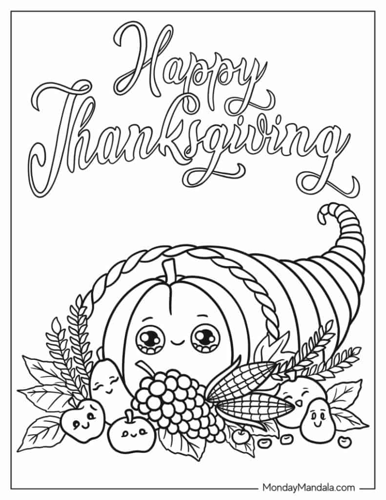 67 Thanksgiving Coloring Pages (Free Pdf Printables) throughout Happy Thanksgiving Coloring Page Printable Free