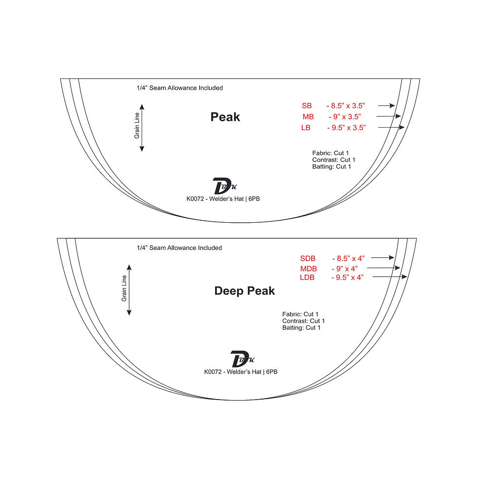 6Pb Welding Cap Pattern | 7 3/8" | Dbk Welding Caps with regard to Downloadable Free Printable Free Printable Welding Cap Sewing Pattern