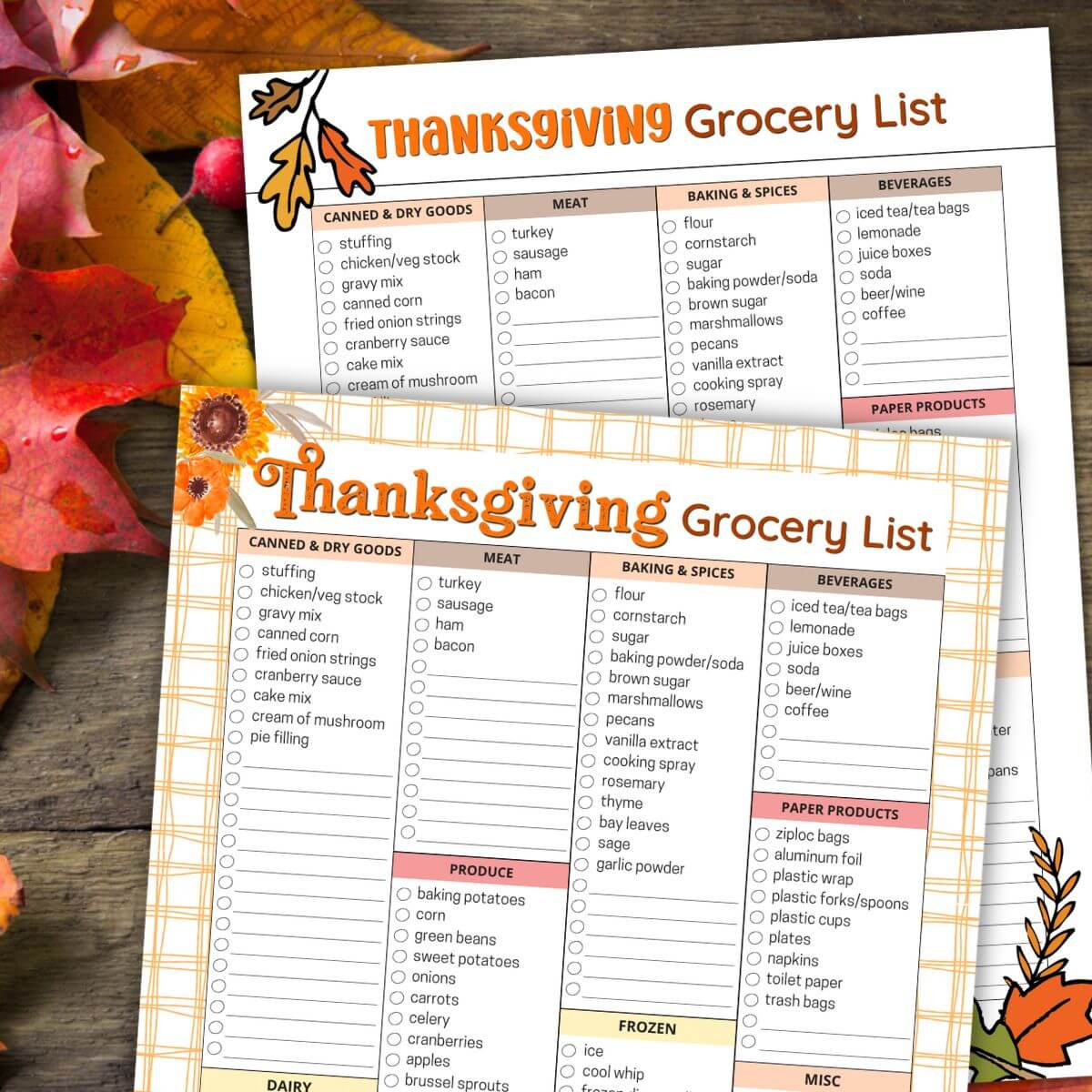 70 Ideas For Your Thanksgiving Shopping List (Free Printable!) in Printable Thanksgiving Dinner Shopping List
