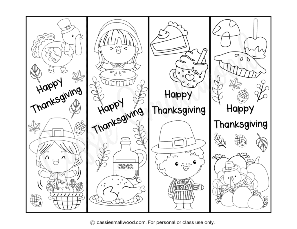 92 Cute Free Printable Bookmarks - Cassie Smallwood with regard to Thanksgiving Bookmarks Printable Free