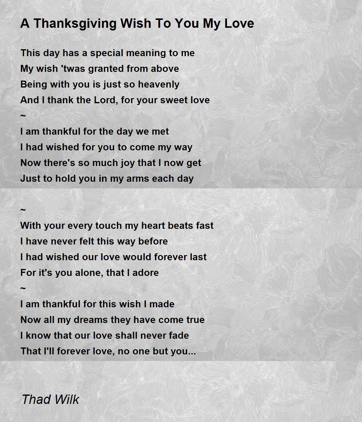 A Thanksgiving Wish To You My Love - A Thanksgiving Wish To You My with regard to Happy Thanksgiving Love Poem