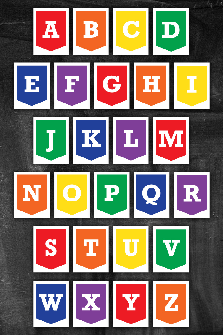 A To Z Free Printable Alphabet Letter Banner - Messy Momma Crafts in Free Printable Letters For Banners Entire Alphabet