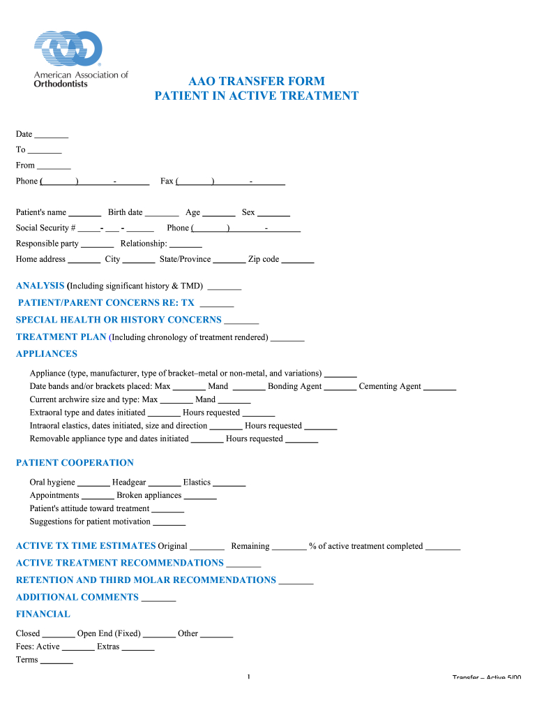 Aao Transfer Form - Fill Online, Printable, Fillable, Blank within Free Printable Aao Transfer Form