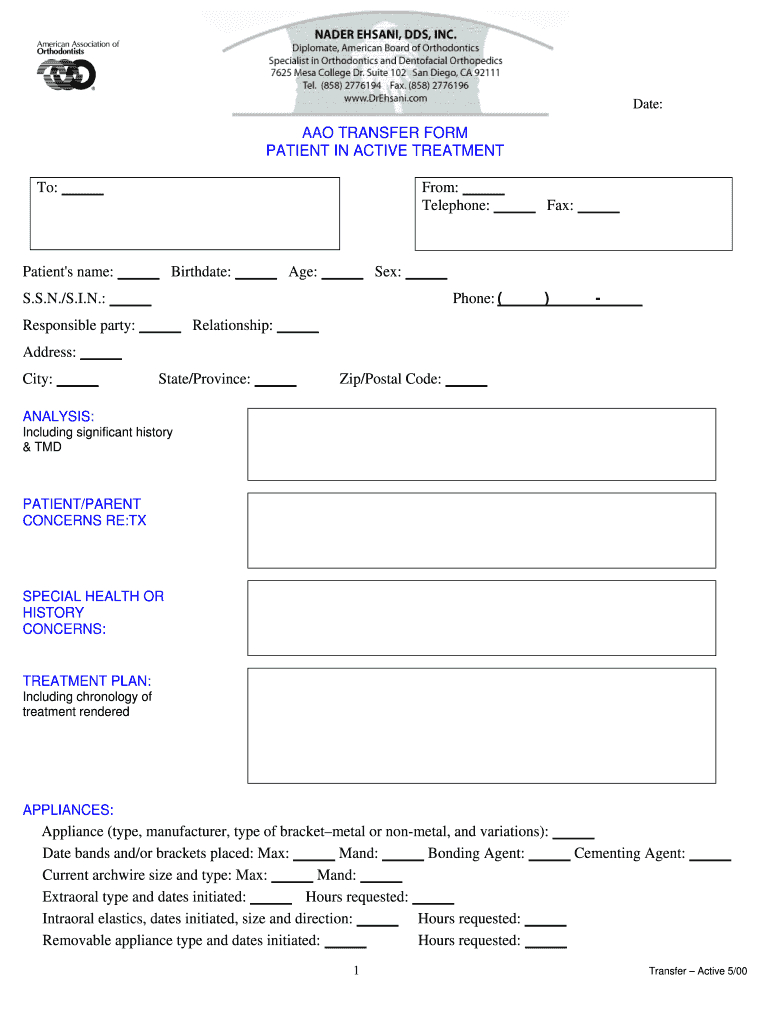 Aao Transfer Form: Fill Out & Sign Online | Dochub regarding Free Printable Aao Transfer Form