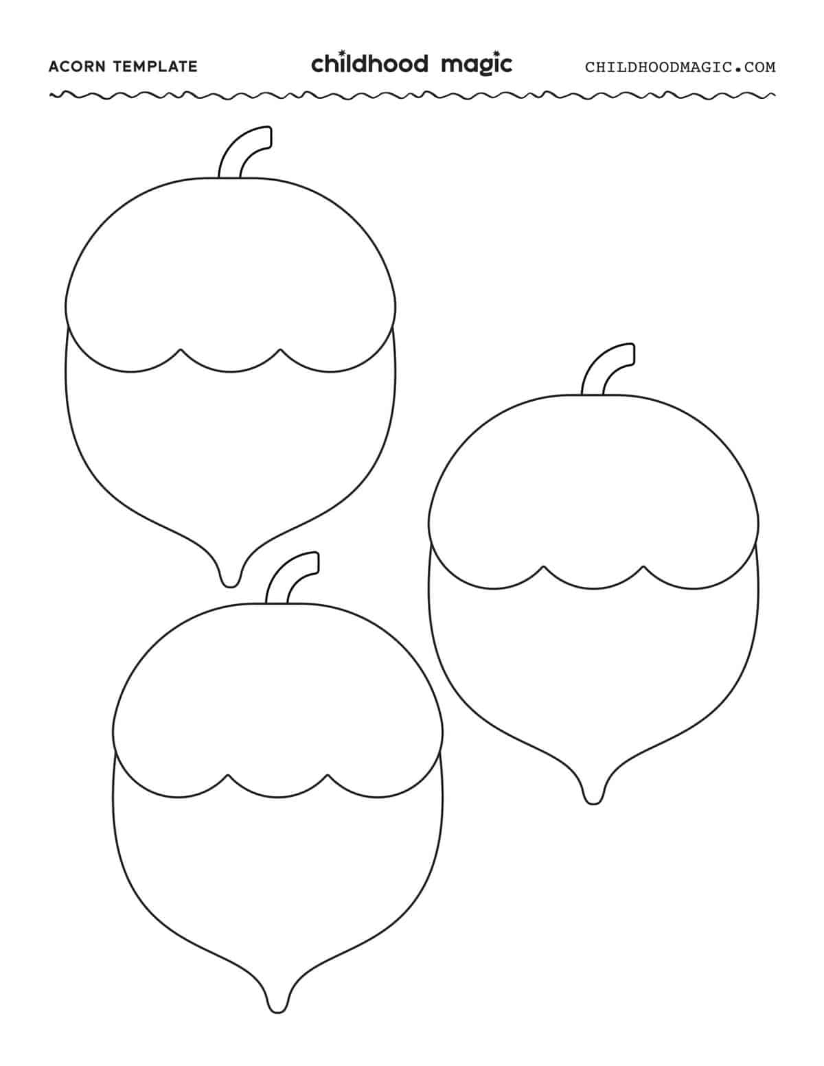 Acorn Template - Free Printable - Childhood Magic within Free Printable Acorn Template