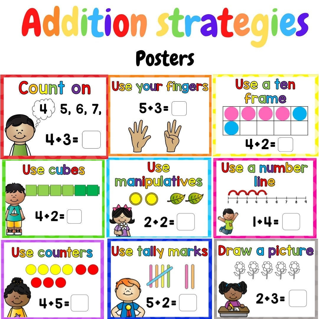Addition Strategies Posters - Etsy Uk for Printable Doubles Facts Poster