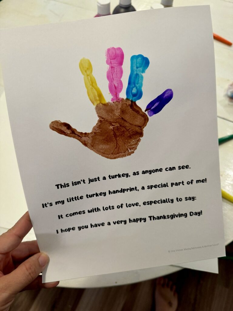 Adorable Thanksgiving Turkey Handprint Poem Printable - Mimosas intended for This Isn'T Just A Turkey Poem Printable
