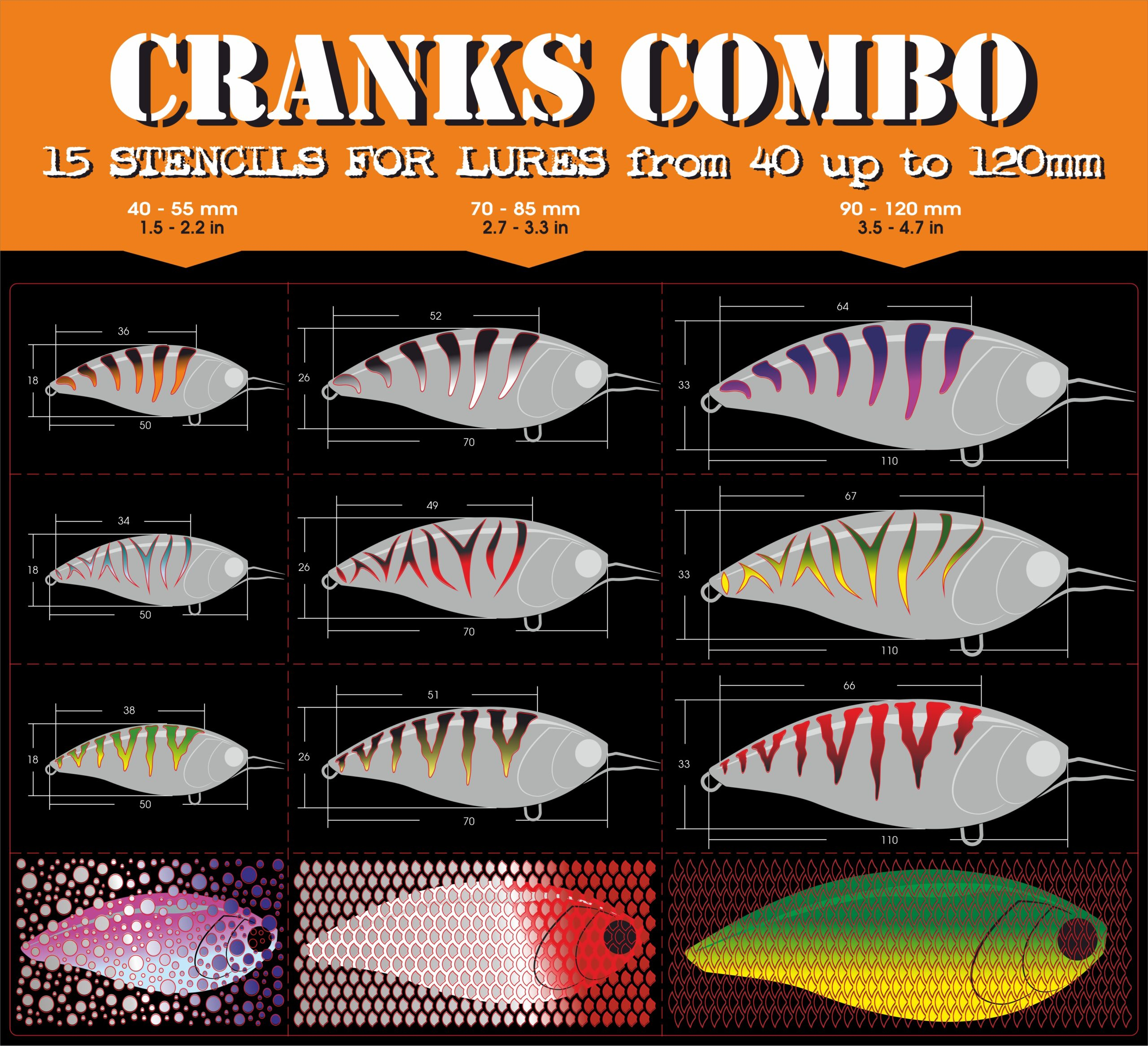 Airbrush Stencils For Your Fishing Lure. Stencils Patterns, Scales. for Free Printable Fishing Lure Stencils