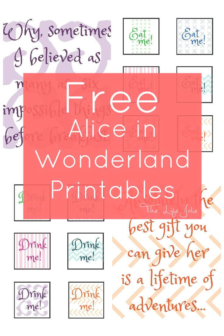 Alice In Wonderland Signs And Free Printables For Your Party Or regarding Printable Free Printable Alice in Wonderland Signs