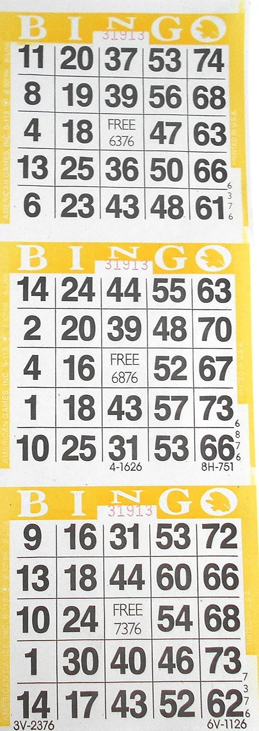 American Games Inc Yellow Bingo Paper Cards - 1000 Qatar | Ubuy pertaining to 1000 Paper Bingo Cards