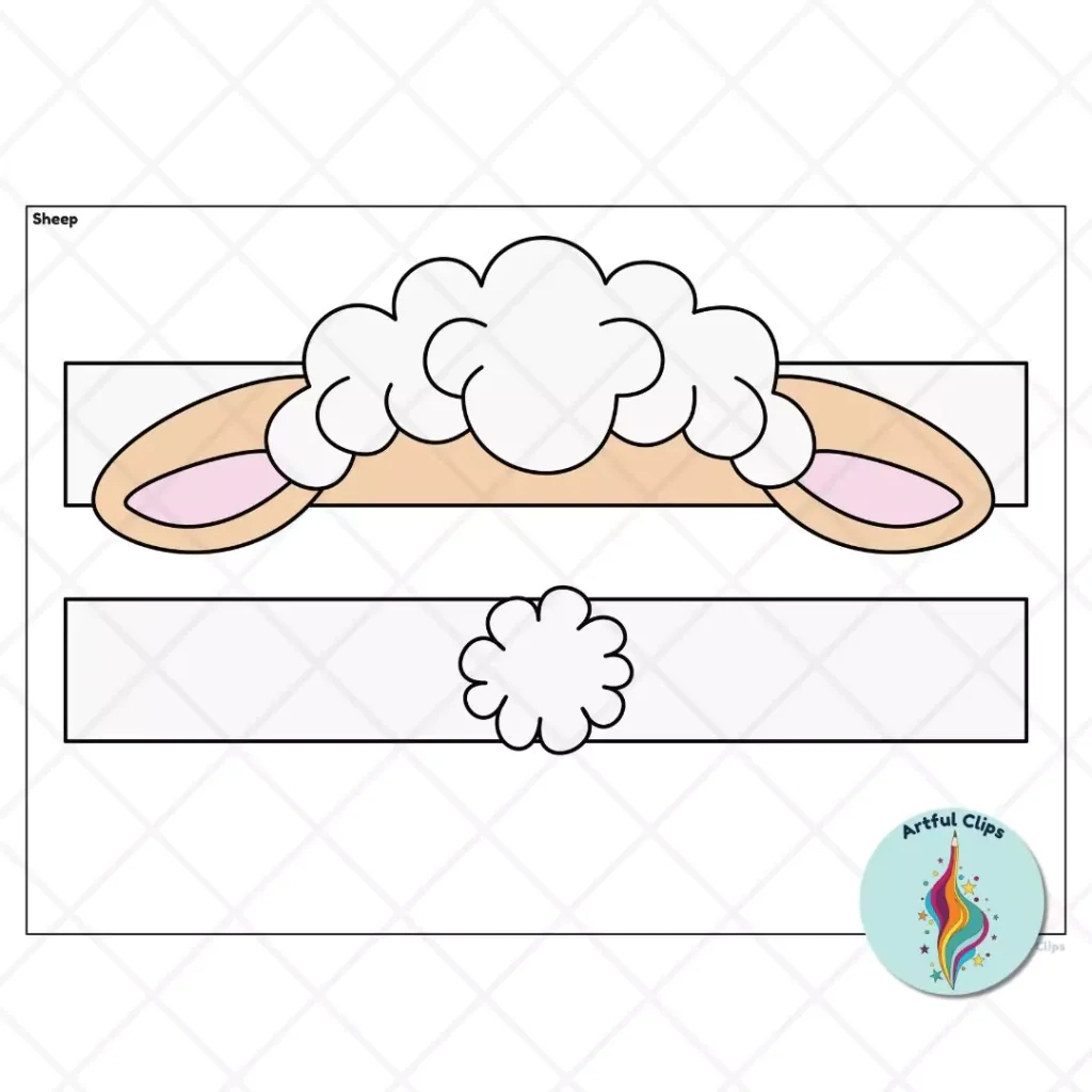 Animal Ears Headbands For Crafts, Coloring, Nativity Plays within Printable Sheep Ears Template