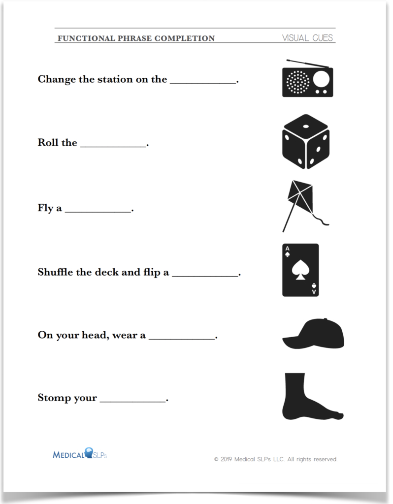 Anomia - Medical Slps within Free Printable Aphasia Worksheets