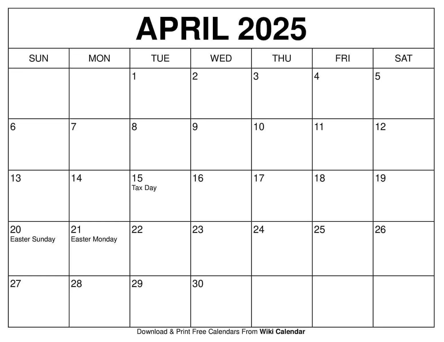 April 2025 Calendar - Printable Templates &amp;amp; More intended for Free Printable April 2025 Calendar