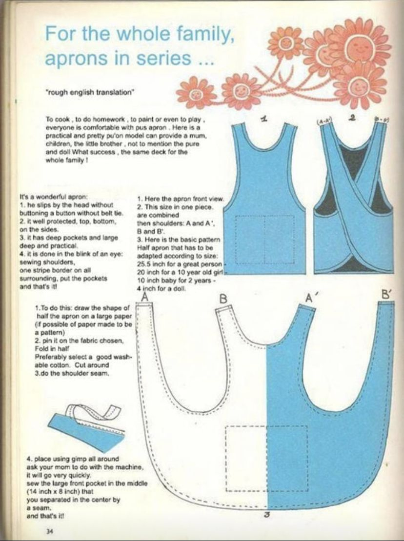 Apron Pattern for Free Printable Cross Back Apron Pattern